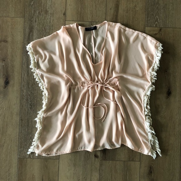 Together Apparel Blush Fringe Tunic - Picture 1 of 5